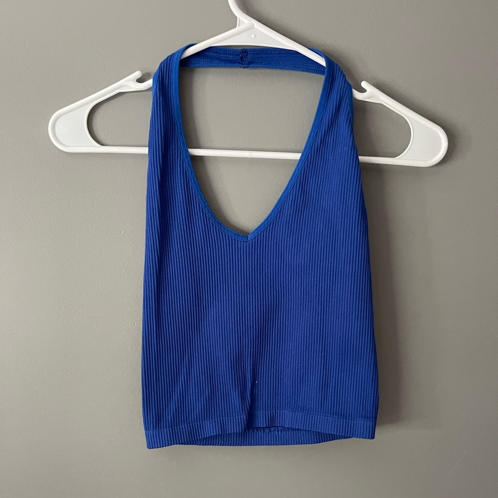 Blue urban halter top